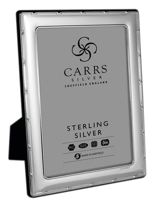 Carrs Sterling Silver Reed and Ribbon Photo Frame 5x3 1/2 FR263 - Diana O'Mahony Jewellers