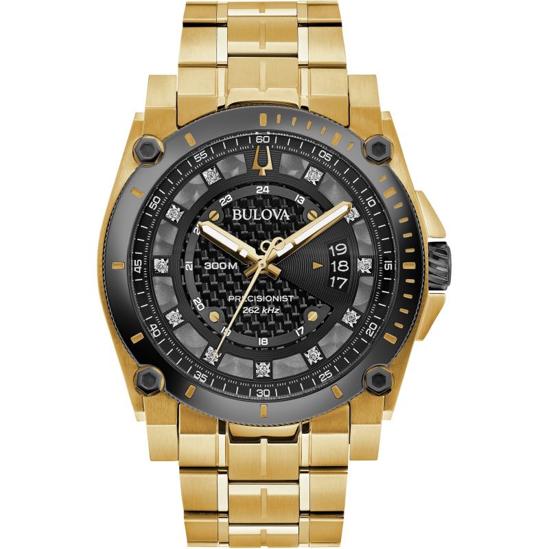 Bulova Men's Precisionist Gold & Diamond Watch - 98D156