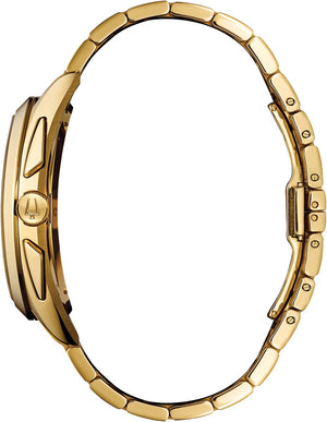 Gents Bulova Curv Gold Chronograph Watch - 97A125