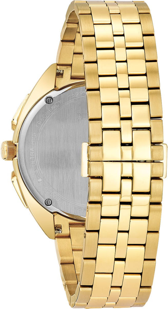 Gents Bulova Curv Gold Chronograph Watch - 97A125