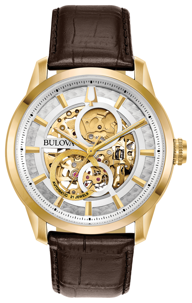 Gents Bulova Gold Sutton Automatic Watch - 97A138