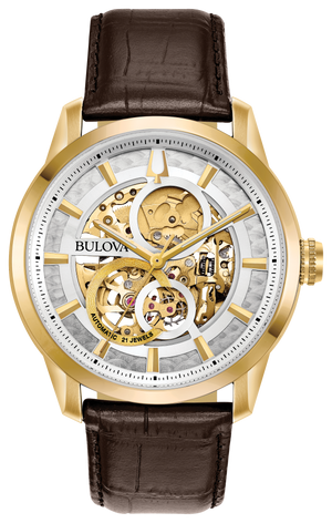 Gents Bulova Gold Sutton Automatic Watch - 97A138