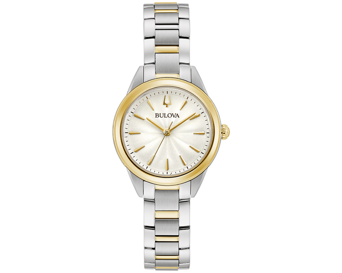 Ladies Bulova Two Tone Gold & Steel Bracelet Watch 98L277