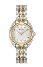 Ladies Bulova Two Tone Contour Diamond Watch - 98R229