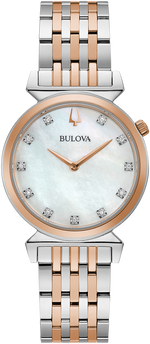 Ladies Bulova Two Tone Rose Gold Regatta Diamond Watch - 98P192