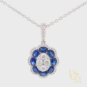 
                
                    Load and play video in Gallery viewer, 18ct White Gold Vintage Style Sapphire &amp;amp; Diamond Cluster
                
            