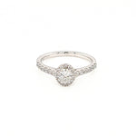 18ct White Gold Oval Halo Diamond Engagement Ring