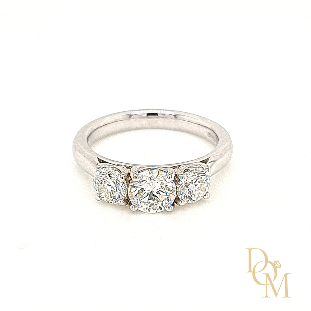 Platinum Three Stone Diamond Engagement Ring 1.50ct