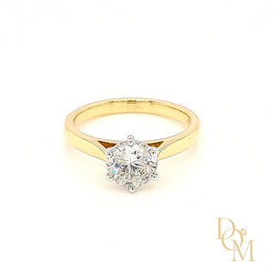 18ct Gold & Platinum Solitaire Diamond Engagement Ring 1.24ct