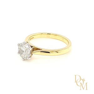 18ct Gold & Platinum Solitaire Diamond Engagement Ring 1.24ct