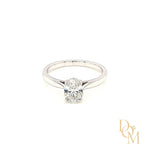 Platinum Oval Solitaire Diamond Engagement Ring 0.80ct