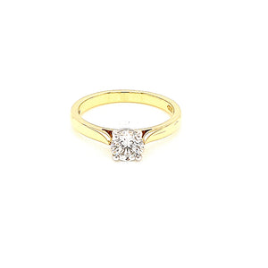 18ct Gold & Platinum Diamond Solitaire Engagement Ring - Diana O'Mahony Jewellers