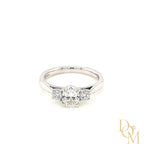 Platinum Oval & Round Three Stone Diamond Engagement Ring 0.93ct