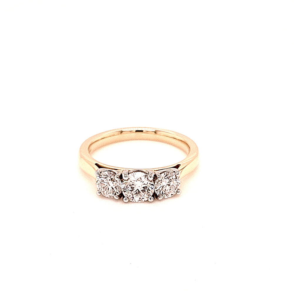 
                
                    Load image into Gallery viewer, 18ct Gold &amp;amp; Platinum Three Stone Diamond Engagement Ring- 1.25ct
                
            