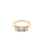 18ct Gold & Platinum Three Stone Diamond Engagement Ring- 1.25ct
