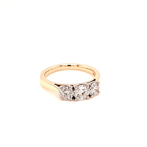 18ct Gold & Platinum Three Stone Diamond Engagement Ring- 1.25ct