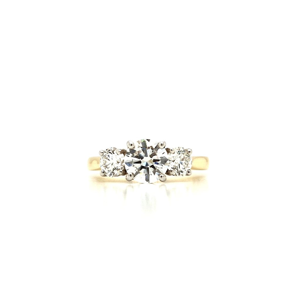 18ct & Platinum Three Stone Diamond Engagement Ring- 1.70ct