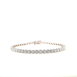 18ct White Gold Diamond Tennis Bracelet