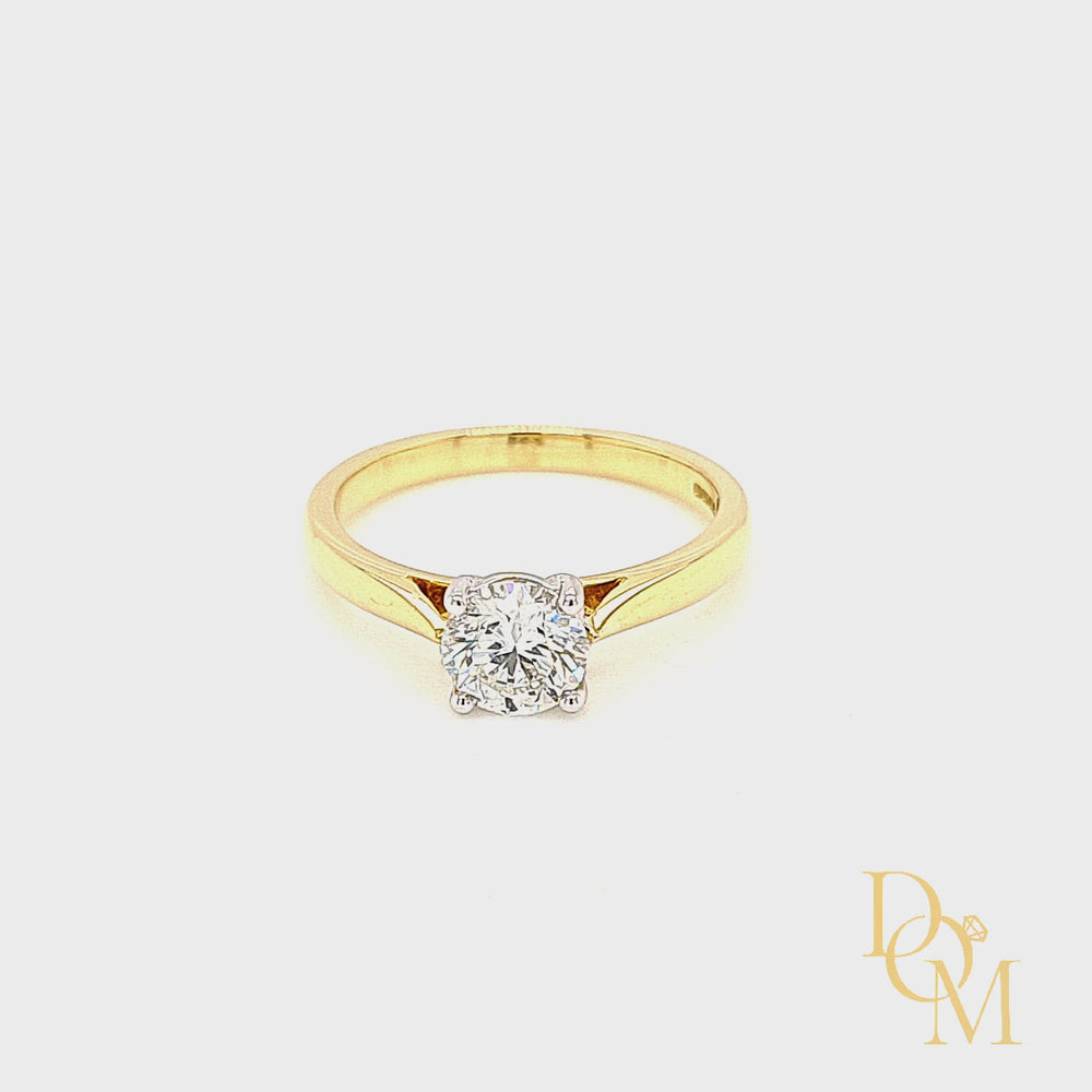 
                
                    Load and play video in Gallery viewer, 18ct Gold Diamond Solitaire Engagement Ring 0.80ct
                
            