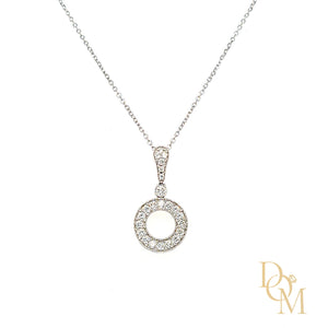 18ct White Gold Open Circle Diamond Pendant