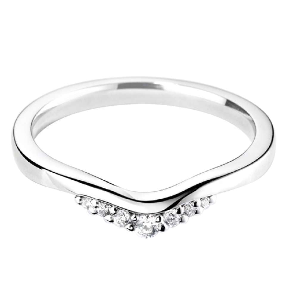 18ct White Gold Graduating Seven Stone Shaped Diamond Wedding Ring