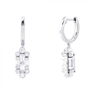 18ct White Gold Gatsby Diamond Drop Earrings