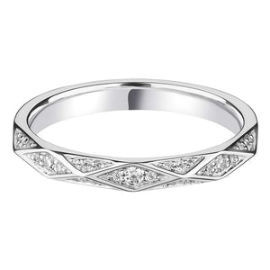 Art Deco Style Platinum Diamond Wedding Band