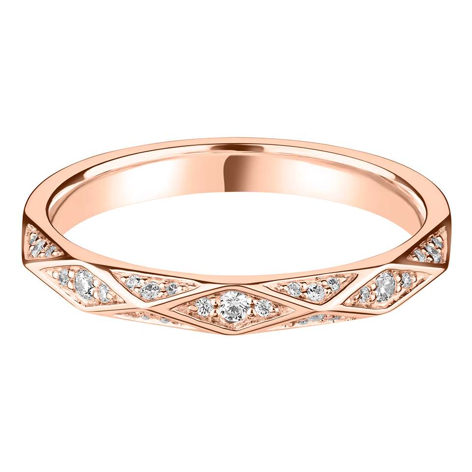 Art Deco Style Platinum Diamond Wedding Band