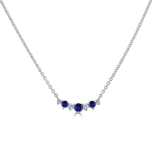 
                
                    Load image into Gallery viewer, 18ct White Gold Graduating Sapphire &amp;amp; Diamond Tiara Necklace
                
            