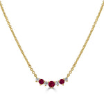 18ct Yellow Gold Graduating Ruby & Diamond Tiara Necklace