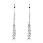 18ct White Gold Graduating 5 Stone Diamond Drop Earrings