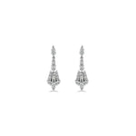 18ct White Gold Art Deco Style Diamond Shaped Cluster Earrings- 0.98ct