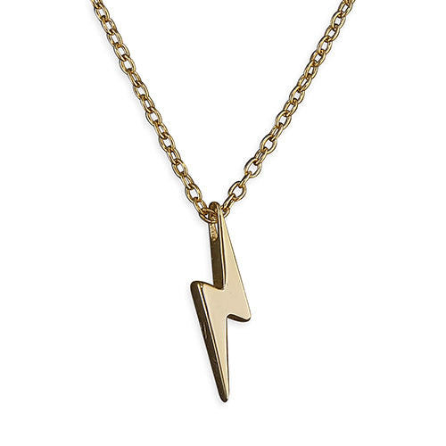 Sterling Silver Gold Vermeil Lightning Bolt Pendant - Diana O'Mahony Jewellers