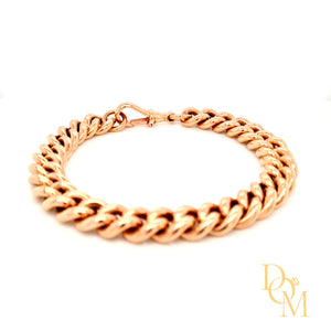 9ct Rose Gold Curb Link Vintage Bracelet