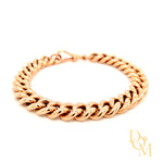9ct Rose Gold Curb Link Vintage Bracelet