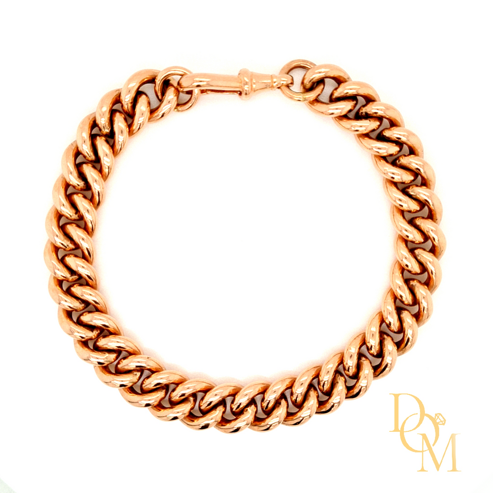 
                
                    Load image into Gallery viewer, 9ct Rose Gold Curb Link Vintage Bracelet
                
            
