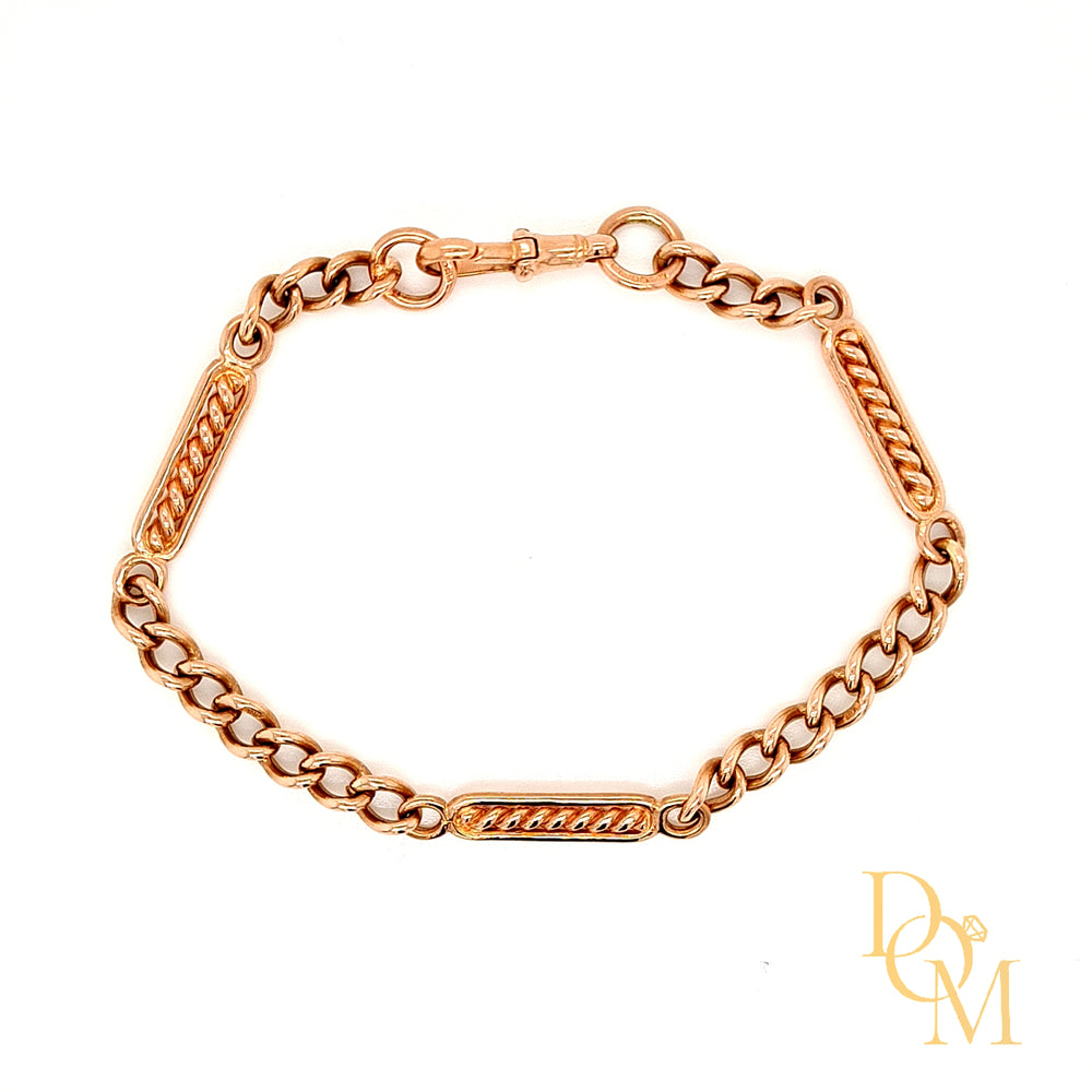 Vintage 9ct Rose Gold Fancy Link Bracelet