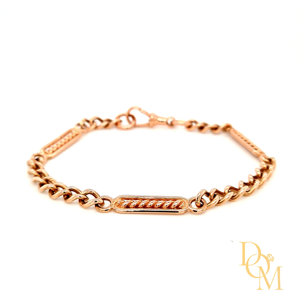 Vintage 9ct Rose Gold Fancy Link Bracelet