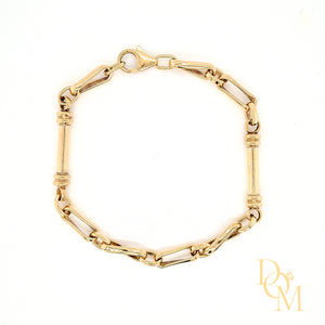 9ct Gold Cylindrical Link Vintage Bracelet