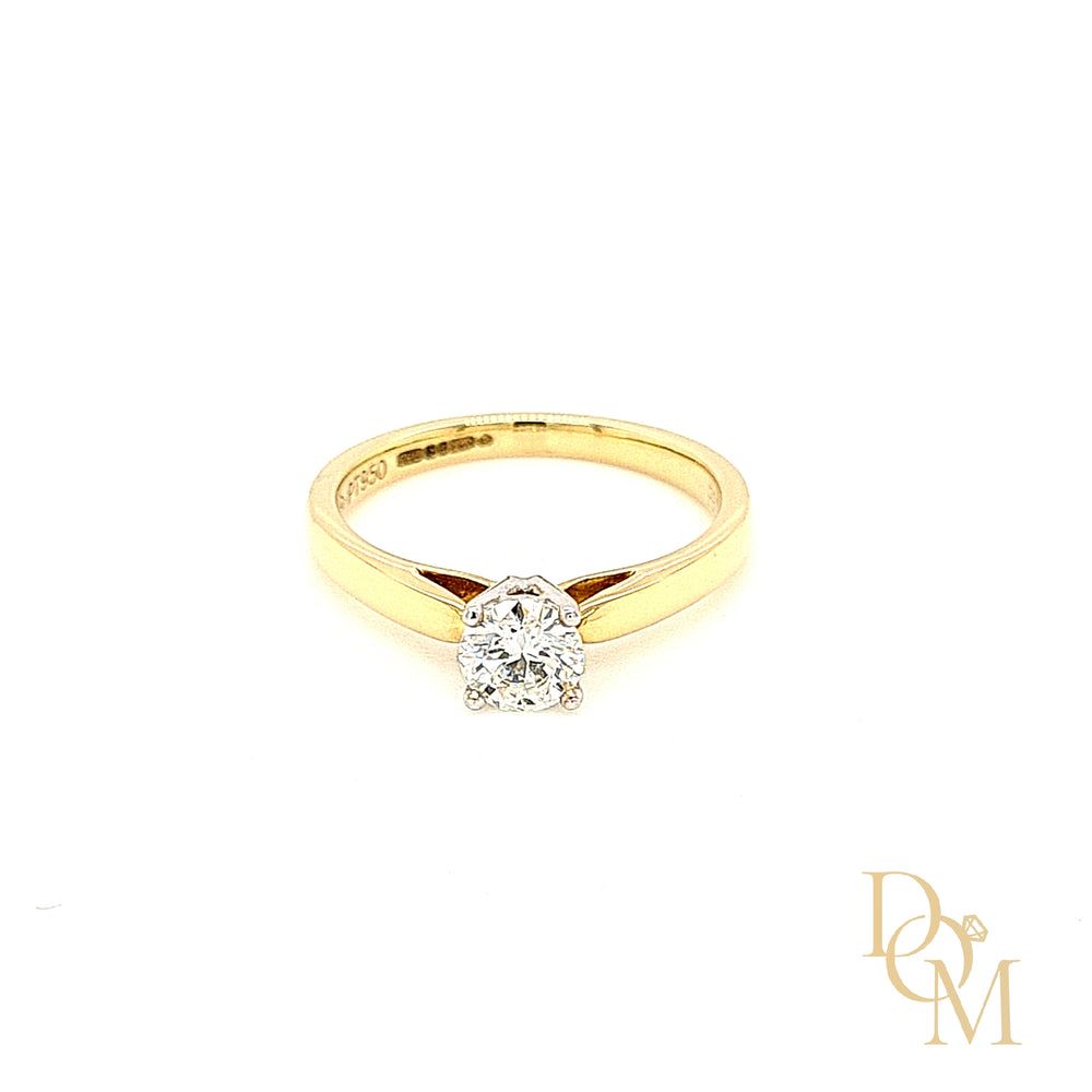 18ct Gold Solitaire Diamond Engagement Ring 0.46ct