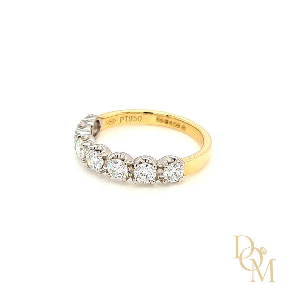 18ct & Platinum 7 Stone Diamond Eternity Ring- 0.81ct