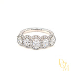 Platinum 5 Stone Oval Diamond Cluster Ring- 1.64ct