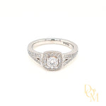 Platinum Halo Cluster Diamond Engagement Ring - 0.61ct