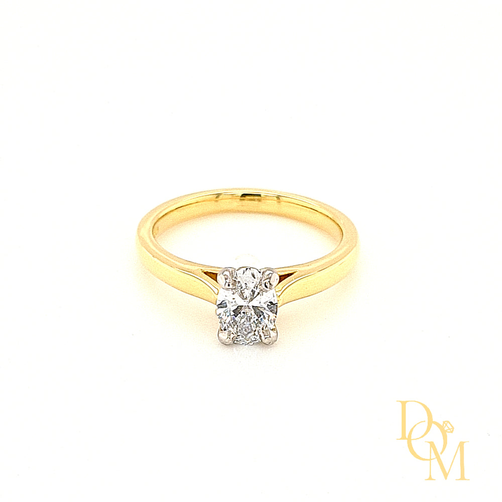 18ct & Platinum Oval Lab Grown Diamond Engagement Ring - 0.60ct