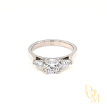 Platinum Lab Grown Diamond Solitaire Engagement Ring with Pear-cut Sides- 1.24ct