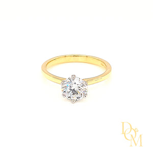 18ct Gold & Platinum Lab Grown Solitaire Diamond Engagement Ring- 1.10ct