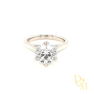 Platinum Lab Grown Solitaire Diamond Engagement Ring- 2.65ct