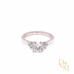 Platinum Lab Grown Diamond Solitaire Engagement Ring with Floral Sides- 1.07ct