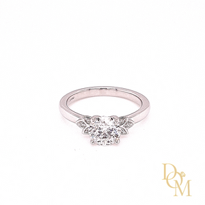 
                
                    Load image into Gallery viewer, Platinum Lab Grown Diamond Solitaire Engagement Ring with Floral Sides- 1.07ct
                
            