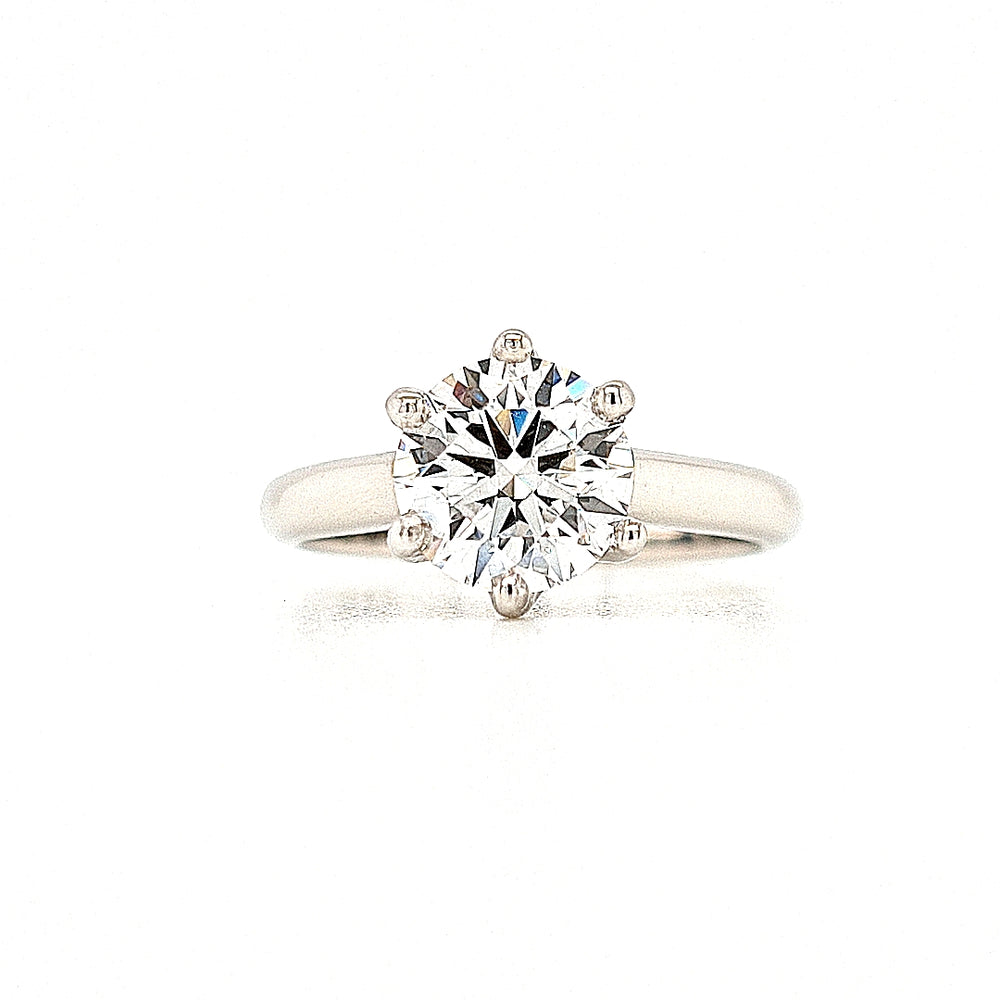 Platinum Lab Grown Solitaire Diamond Ring- 1.73ct